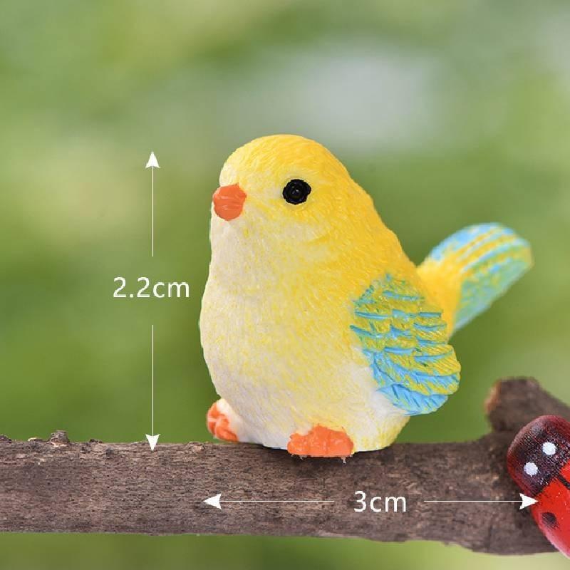 Charmante Harz-Vogelfigur für Moos-Mikrolandschaft und Sukkulenten-Pflanzendisplay