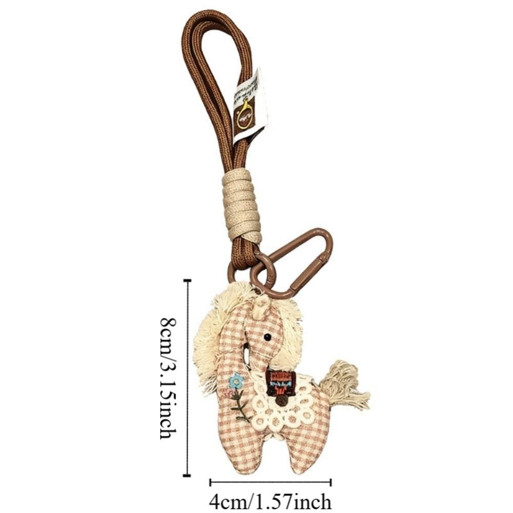 Hanging Decor Horse Year Key Ring Cute Design Pony Pendant Horse Plush Keychain Year Of The Horse