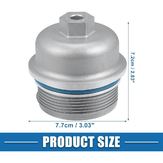 Engine Oil Filter Housing Cover Cap 12583470 for Chevrolet Camaro 3.6L 2010-2015 Metal Silver Tone