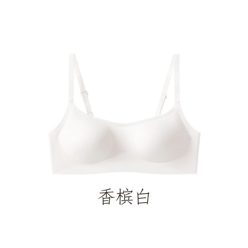 Genuine ten-color low-neck liquid foundation seamless underwear women's small breasts gather and top support anti-sagging steel-rimless breathable bra