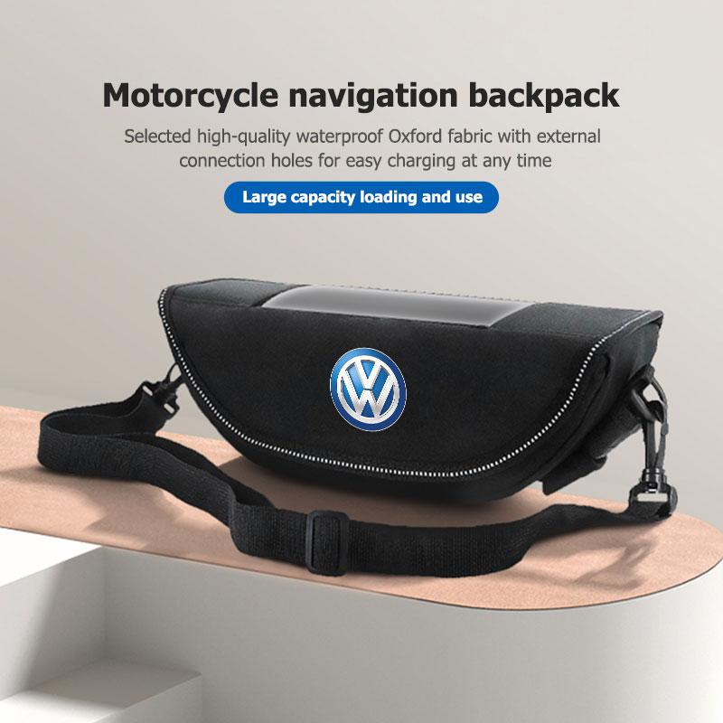 WET1 Motorcycle Handlebar Bag Storage Handle Bar Bag Travel Tool Bags For Volkswagen VW Scirocco Jetta Beetle Golf 4 5 6 Passat Polo