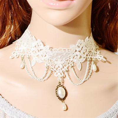 Schwarze Spitze Halskette Frauen Mädchen Quaste Sexy Spitze Halsband Vielseitiges Armband Halloween Schmuck