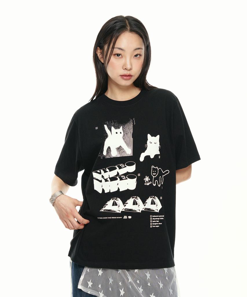 VIDEO JOCKEY Instant Hipster T-Shirt [Black]
