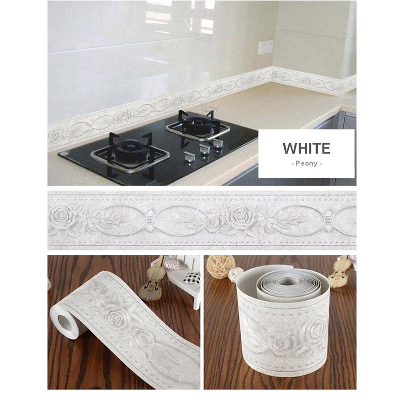 5M Waterproof Waistline Wallpaper Toilet Bathroom Self Adhesive Skirting Lines Decor Baseboard Corridor Floor Border 3D Stickers