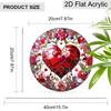 Acrylic Heart & Roses Suncatcher, Stained Glass Effect Window Hanging Ornament for Love & Valentine's Day Lover Gifts