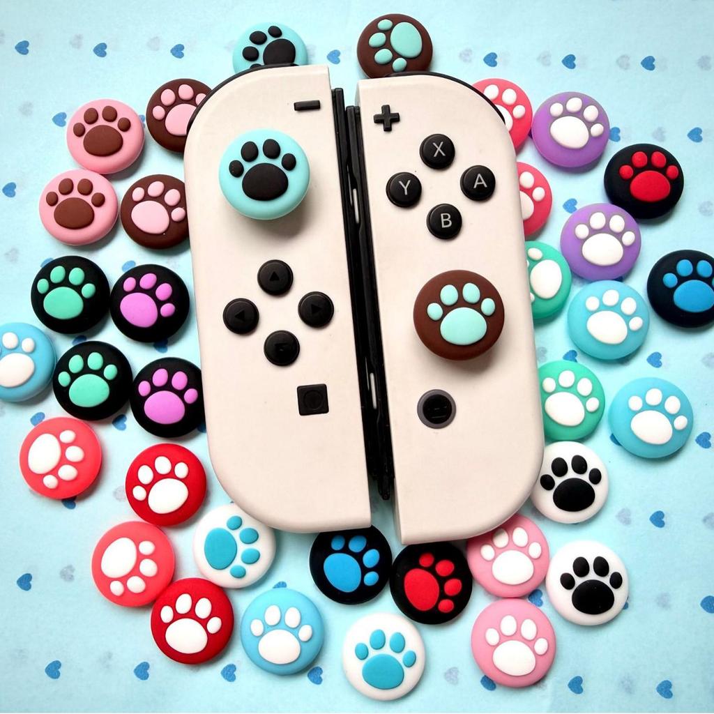 Cartoon Cat Paw Joystick Caps for Switch OLED/Lite - Non-slip Silicone Keycaps