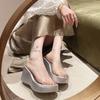 Wedge Heel Transparent Slippers Women's 2025 New Thick-soled Muffin Cool Slippers Women's Summer Wear Fashion Internet Celebrity High Heels