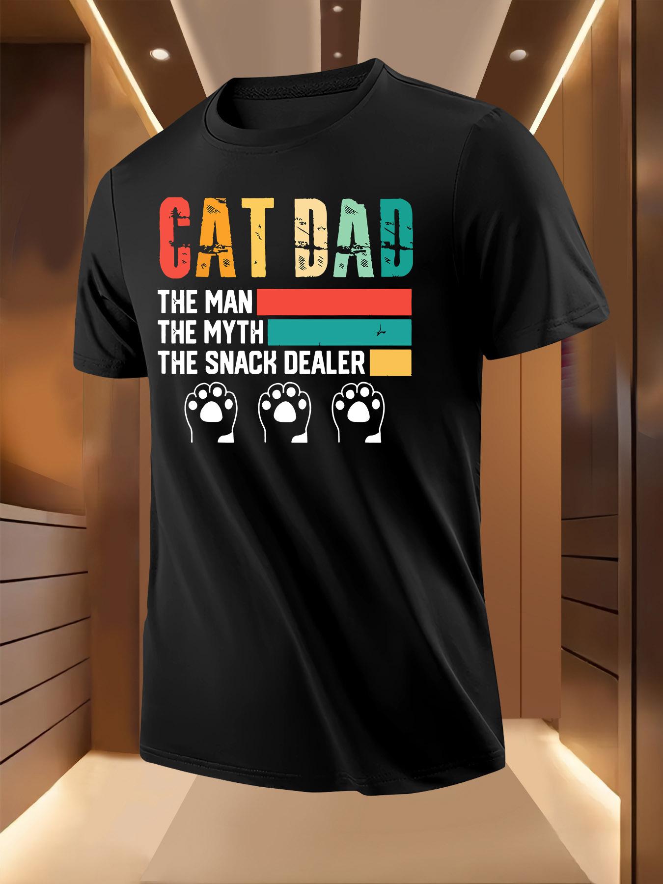 Cat Dad Fun Quote Cat Print Tshirt - Breathable Lightweig... XXL