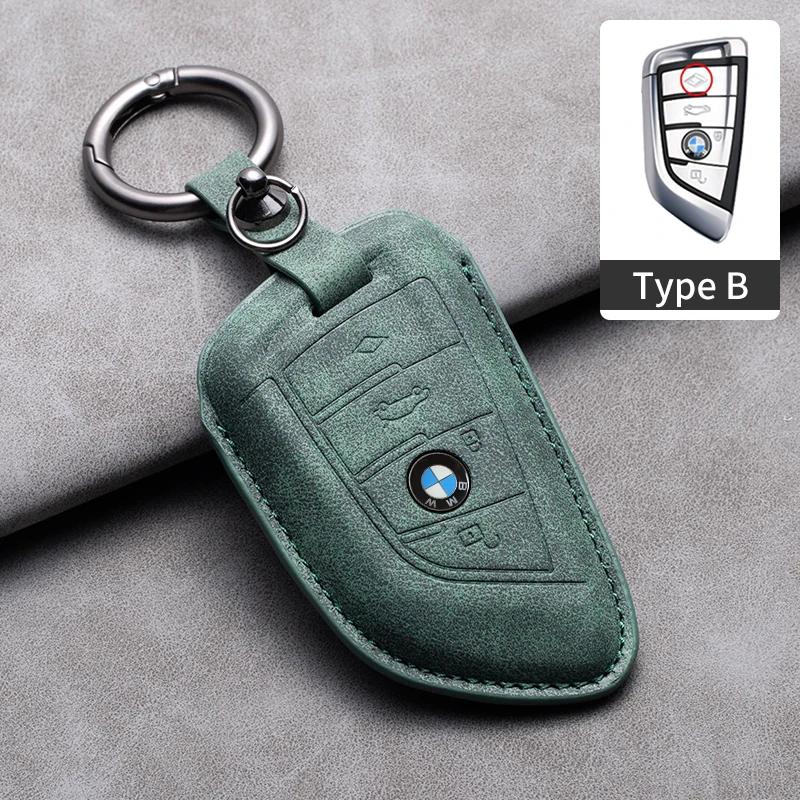 Nuovo 2025 Custodia Portachiavi Auto in Pelle Scamosciata Cover Guscio Portachiavi per BMW X1 X3 X5 X6 X7 Serie 1 3 5 6 7 G20 G30 G11 F15 F16 G01 G02 F48 Acce