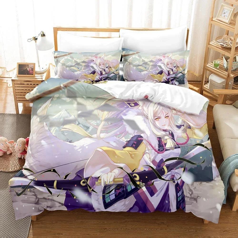 3D Printing Game Kawaii Girls Onmyoji Bedding Set Single Twin Full Queen King Size Bed Set Adult Kid Bedroom Duvet Cover Sets