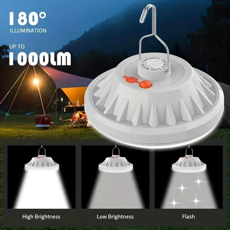 1Pcs LED Camping Light Waterproof Rechargeable Night Light For Hiking Outdoor Lighting