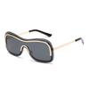 New fashion sunglasses cool one-piece metal stroke women's sunglasses frameless concave glasses men
