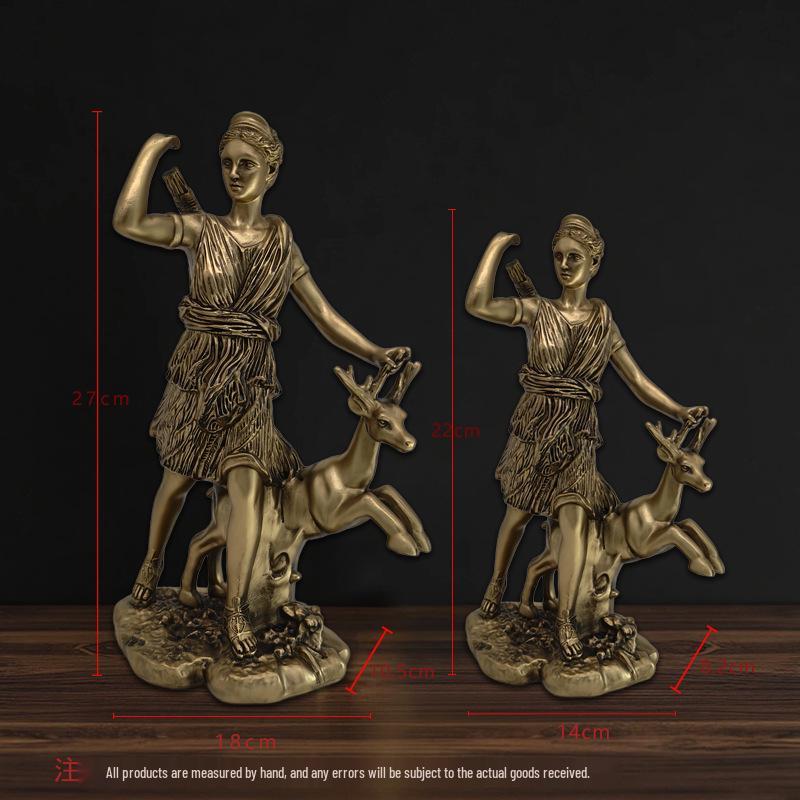 Artemis Sculpture Ornament: Moon Goddess Retro Decoration