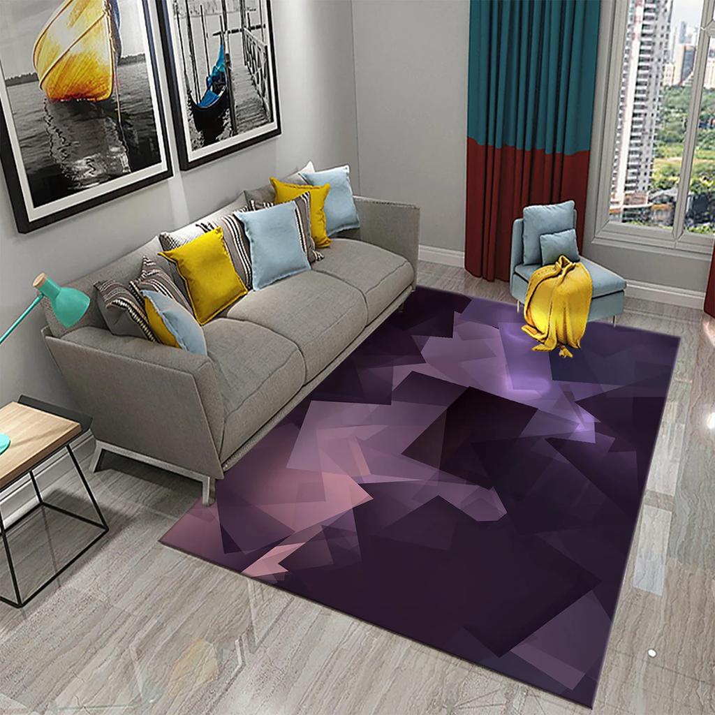 Shiny Diamond Black Carpet Creative Design Rug for Adult Modern Abstract Geometric Rugs Bedroom Living Room Area Decor Floor Mat