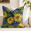 Sunflower Pattern Cushion Cover Natural Linen Pillow Cover DoubleSided Print Cushion Cover for Sofa Home Decor