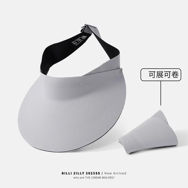 

Empty top sunscreen hat for women s summer seamless integrated UV protection sun hat mask mask 2025 sun hat Adjustable світло-сірого кольору