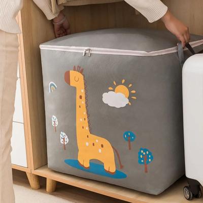 Non-woven Printed Quilt Storage Bags Large-capacity Household Sundries Storage Bags Foldable Clothes Dust-proof Storage Bags