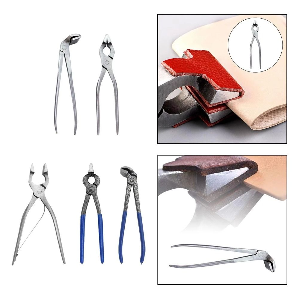 Stainless Steel Press Flatten Pliers Long Handle Leather Edge Fixed Clamp Plier  Handbags Belts