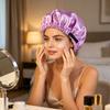 Women Sleeping Cap Satin Hair Bonnet Adjustable Elastic Wrap Sleep Hat Double Layer Hair Care Sleeping Cap for Curly Long Hair