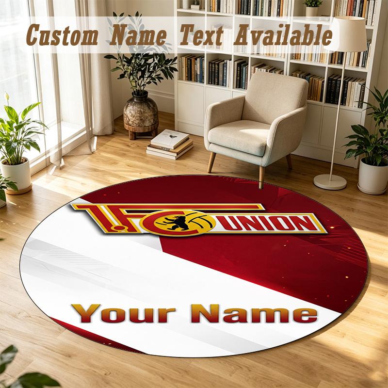 Round Rug Custom NameUnion Berlin FC Pattern Non Slip Carpet Home Floor Decor