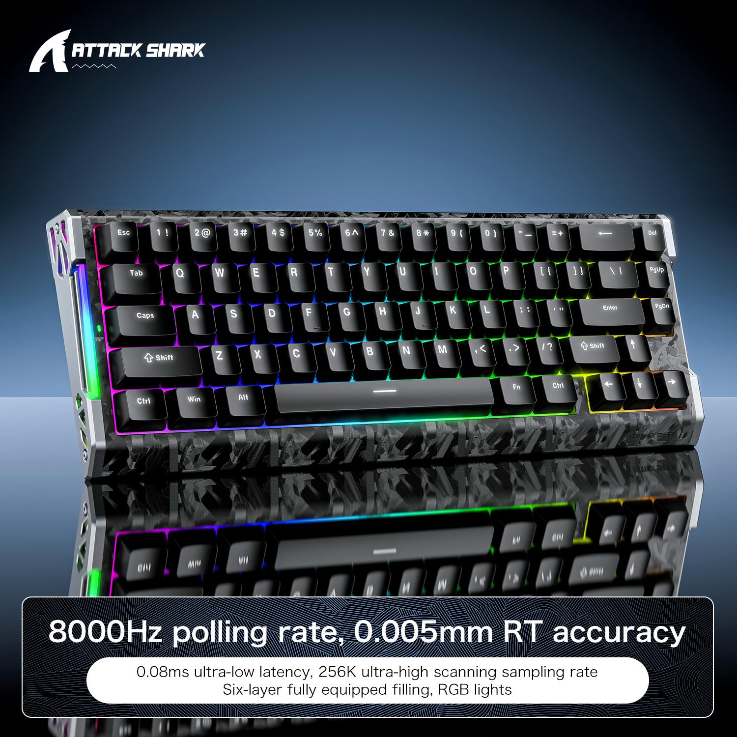

ATTACK SHARK R68HE Wired 8KHz Keyboard ,0.005mm RT Accuracy,Magnetic Switch,Support RT/Snap Tap/DKS/MT/TGL Magnetic Switch