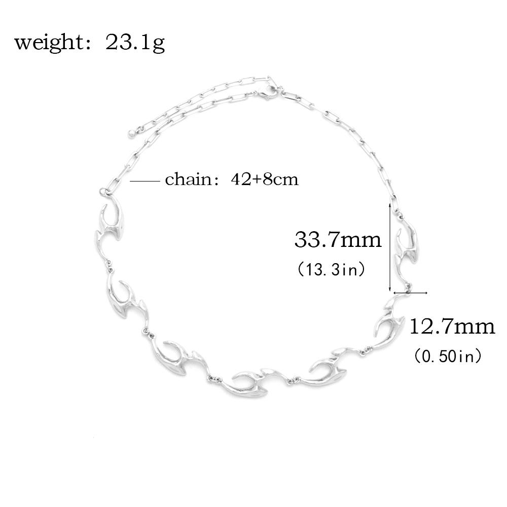 New Hip Hop Flame Shape Necklaces Punk Rock Cool Irregular Necklace Earings for Women Unisex Fashion 2026 Party Dancing Jewelry