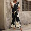2026 Summer V-Neck Batwing Sleeve Printed Long Pants Fashion Two-Piece Set