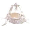 Silk Flower Girl Basket: Petite Wicker Lace Design for Weddings & Festivals