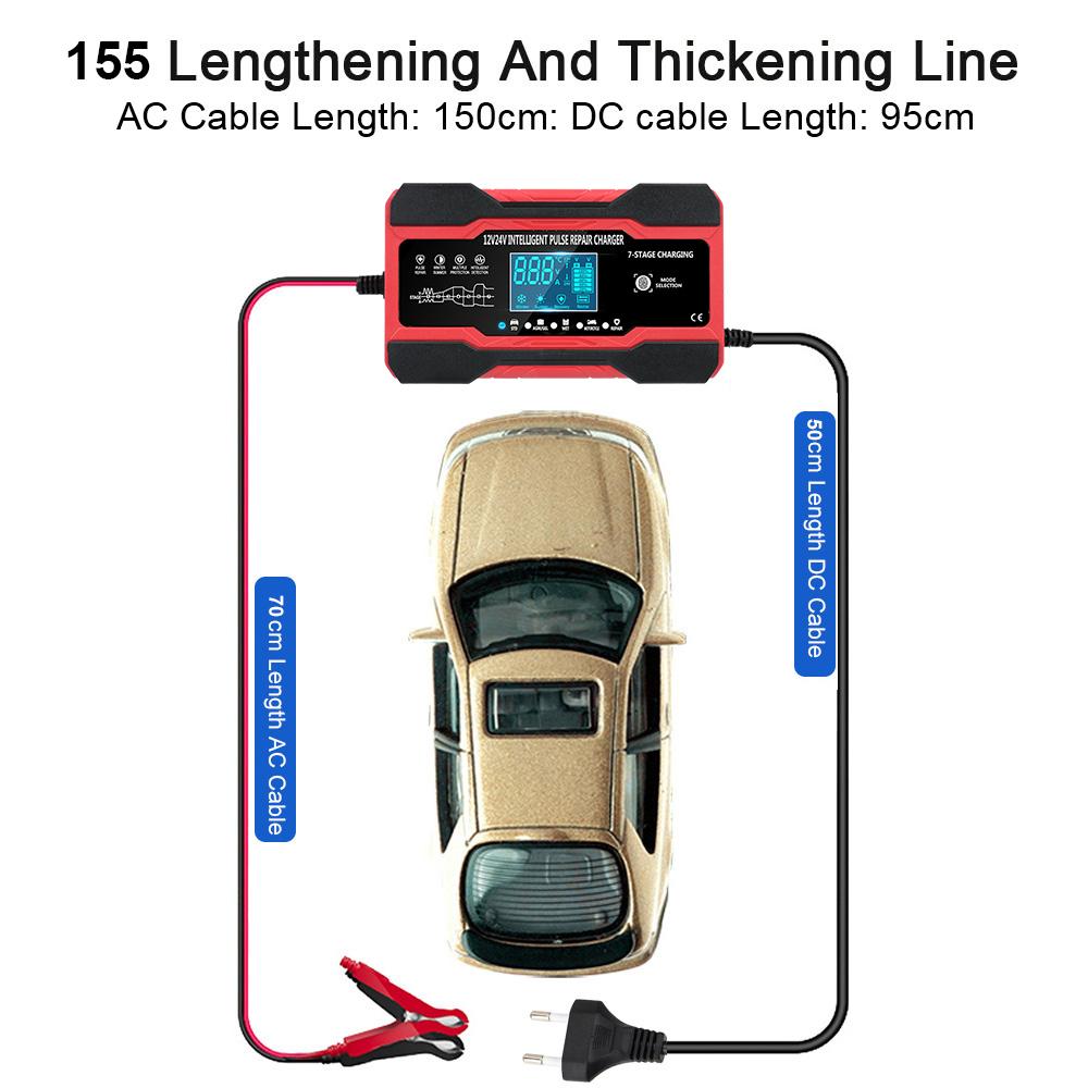 Digital Display Battery Charger 12V 10A / 24V 5A Wet Dry Lead Acid Battery Full Automatic Car Battery Charger Pulse Repair