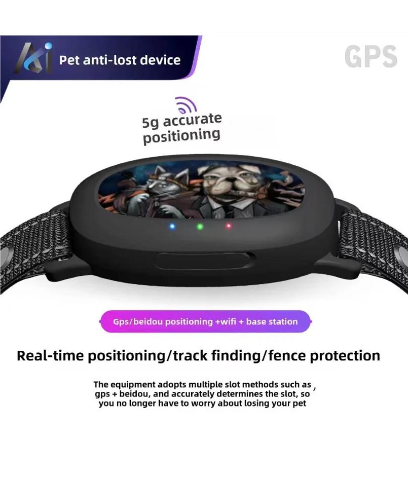 Echtzeit GPS Haustier Tracker Halsband, Geo-Zaun Anti-Verlust Gerät, IP67 Wasserdicht 30 Tage Akkulaufzeit für Hunde/Katzen
