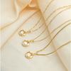 Necklace Women's Round Ring Dazzling Shell New Style Necklace Fan-shaped Fashionably Simple Elegant Accessory