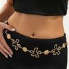Ingemark Trendy Exquisite Hollow Flower Waist Belly Belt Women Summer Bikinis Gold Color Chain Vacation Body Jewelry Accessories