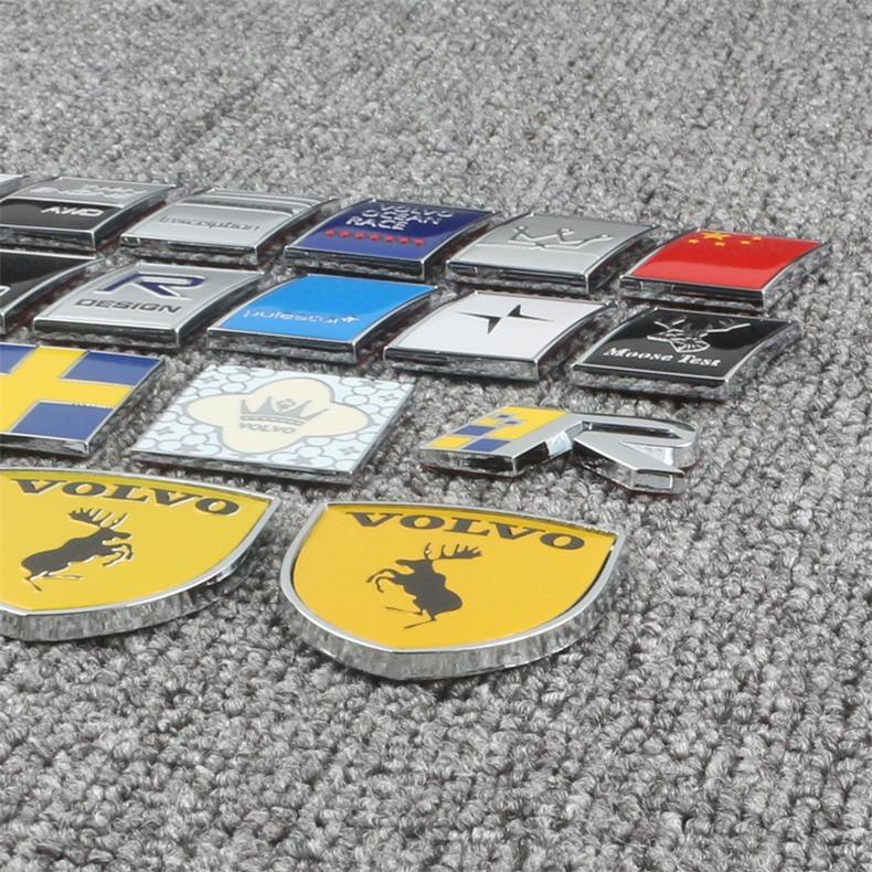 Car Modification Decoration Personalized Car Stickers Body Stickers Aluminum Alloy Door Stickers For Volvo R Design Xc60 V60 S60