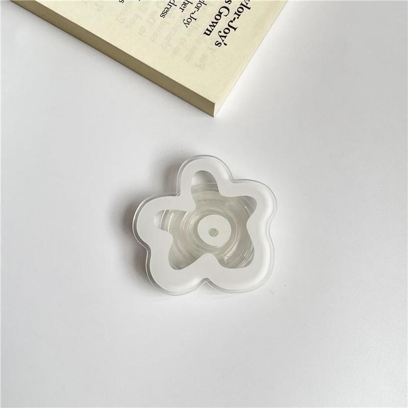 Transparent Solid Color Flower Glossy Foldable poSocket Pocket Phone Holder for Smartphone Grip Finger Ring Stand socket