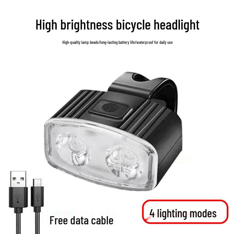 Bicycle Front and Rear Light Set - USB Rechargeable, Waterproof, High Brightness for Night Riding