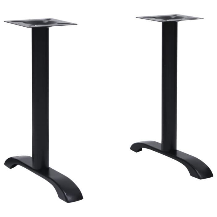 VidaXL Pieds de table de bistro 2 pcs Noir 61 x 8 x 72 cm Fonte