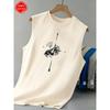 Men's Summer Sleeveless Top Vintage Mountain Compass Pattern Print Casual Oversized Tank Top Outdoor Street Vest