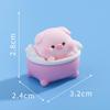 6Pcs/set Cartoon Shower Pig Miniatures Resin Animal Ornaments Moss Terrarium Micro Landscape Fairy Garden Decoration