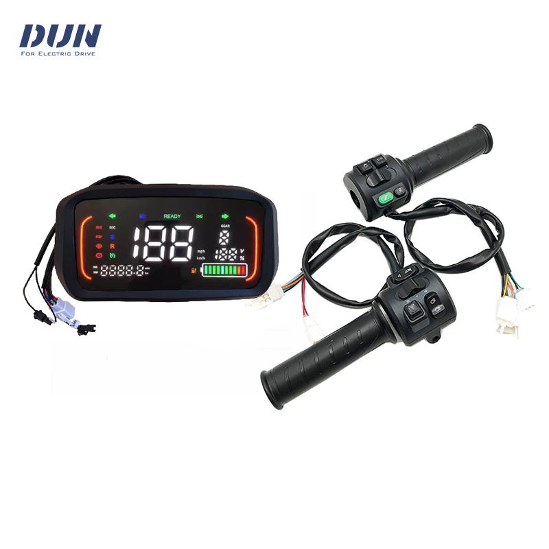 N1S KMH/MPH One-LIN Speed Sensor LCD Speedometer Display with T08 Throttle for Electric Scooter Motorcycle