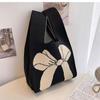 Fashion Handmade Knit Handbags Women Mini Knot Wrist Bag Korean Casual Tote Bag Reusable Shopping Bags