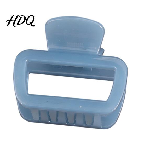 Square Hair Clip Hollow Design Claw Semi-Transparent Back Head Shark Elastic Spring Claw with Anti-Slip Teeth And Thick for Medium-Long