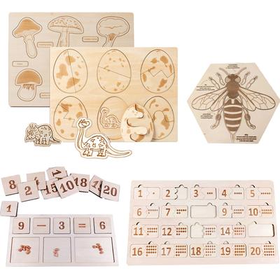Montessori Wooden Life Cycle Puzzles Toy Bee Insect Structure Learning Plant Growth Cycle Science Teaching Aids Math Sorting Toy