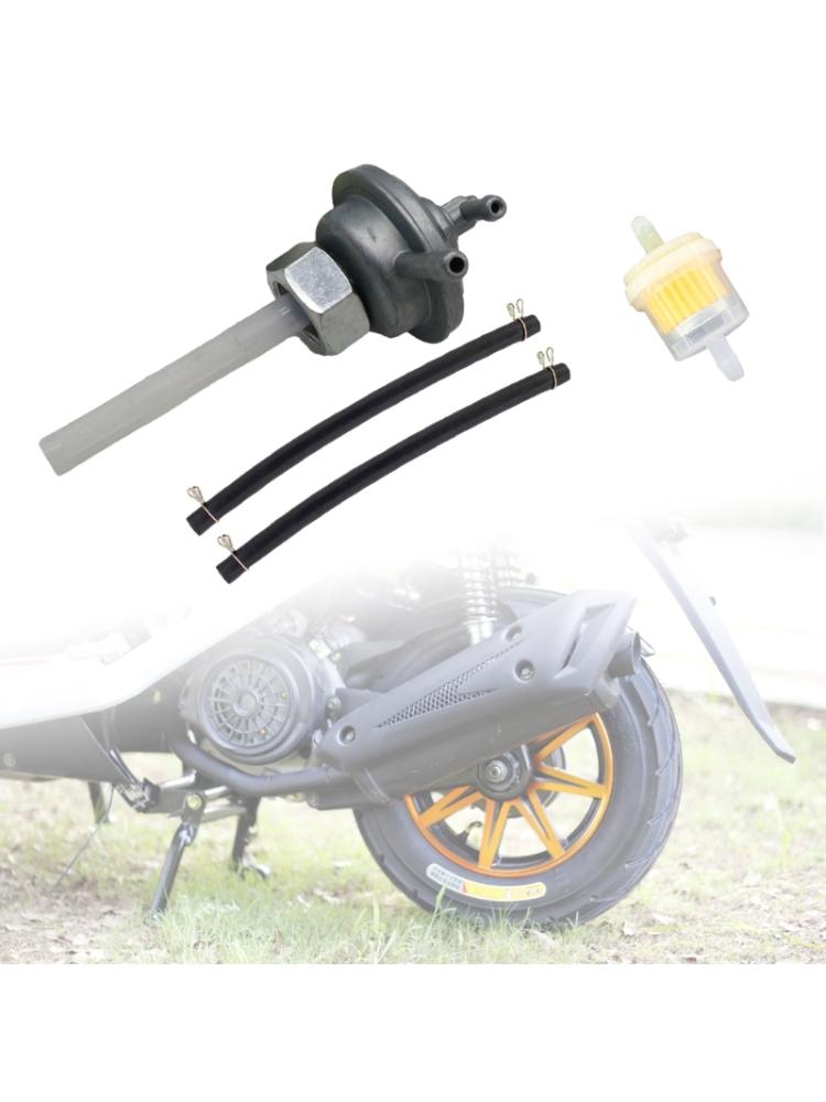 Vakuový ventil palivového čerpadla Petcock s 50mm bílou trubkou Náhradní příslušenství pro motocykly Kompatibilní s GY6 50ccm 150cc