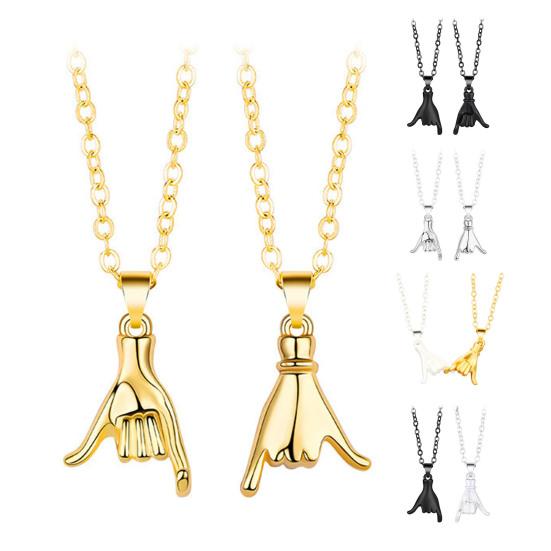 2 Pcs Couple Matching Necklace Set Pinky Promise Matching Necklaces Best Friends Matching Necklace Valentines Day Anniversaries Gift