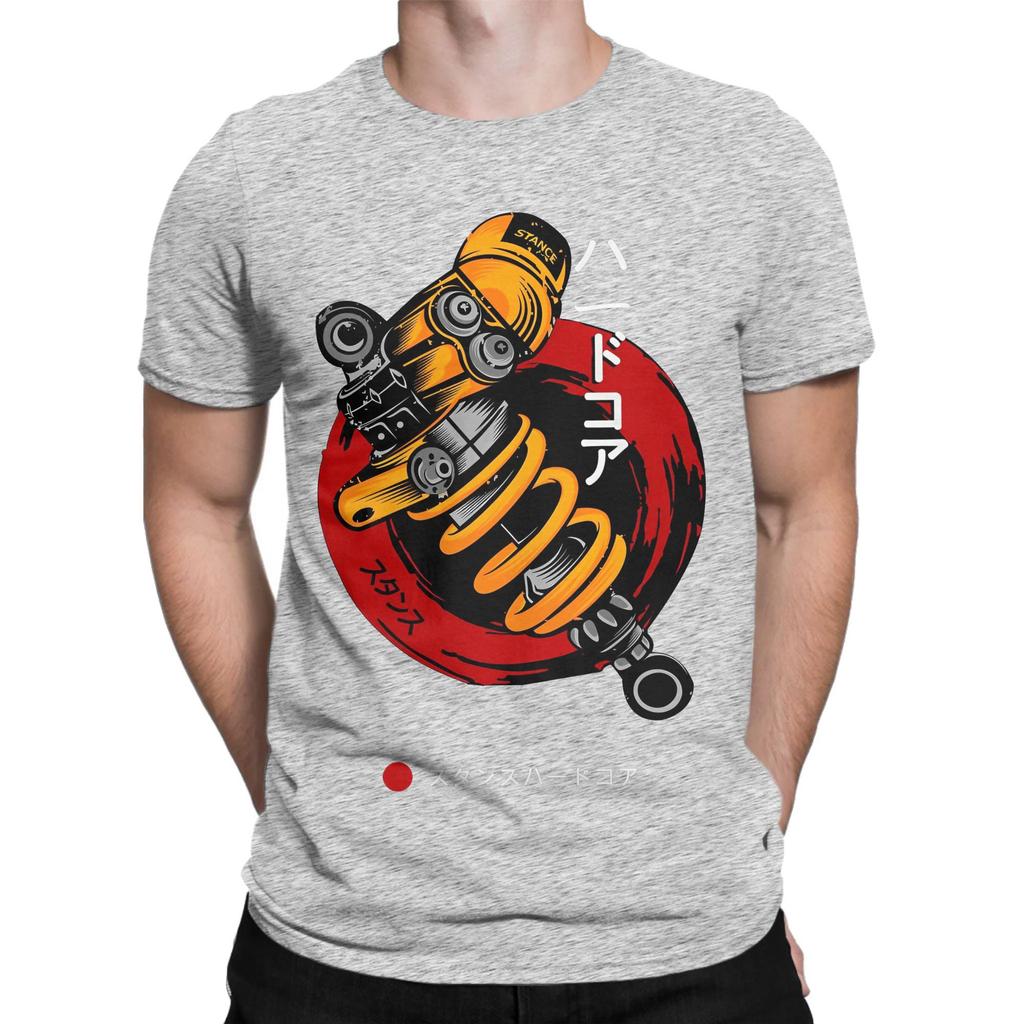 Vintage Ohlins Motorcycle 4 TShirt for Men Round Neck Cotton T Shirts Short Sleeve Tees 4XL 5XL Tops