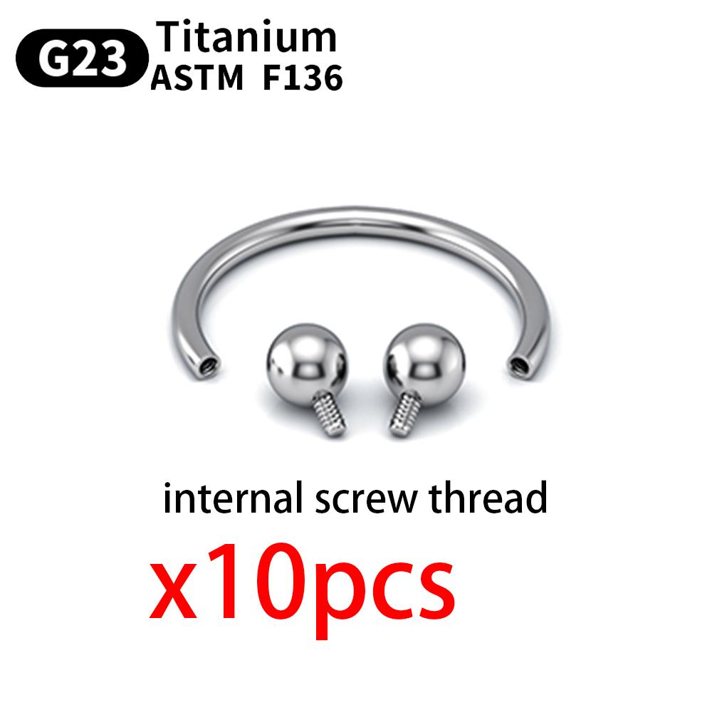 10 Stück Augenbrauen Piercing Schmuck Labret Lippenstecker G23 Titan Septum Piercing Nasenring C-Stab Körperschmuck Für Frauen