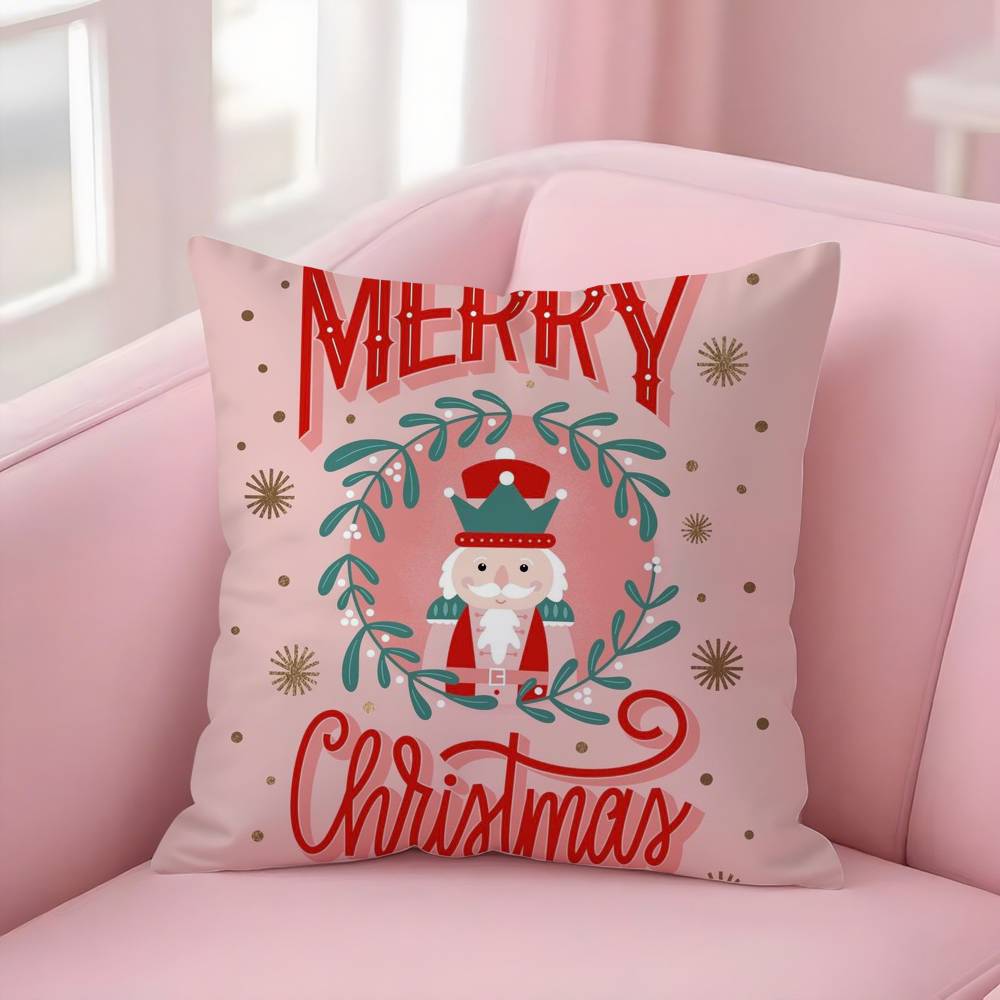 

Merry Christmas Nutcracker Pillow Case Plush Fabric Soft Pillowcase Double Sided Print Cushion Cover Household Gifts 12x12Inch