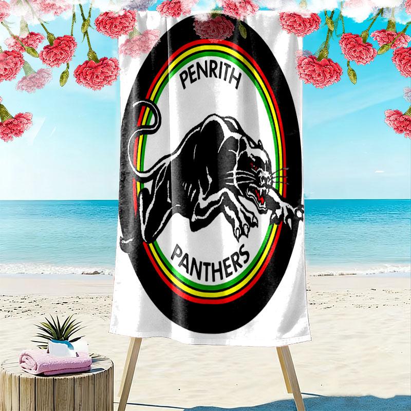 Penrith Panthers Print Beach Towel, Large Soft Quick Dry Towel for Beach Camping Swimming