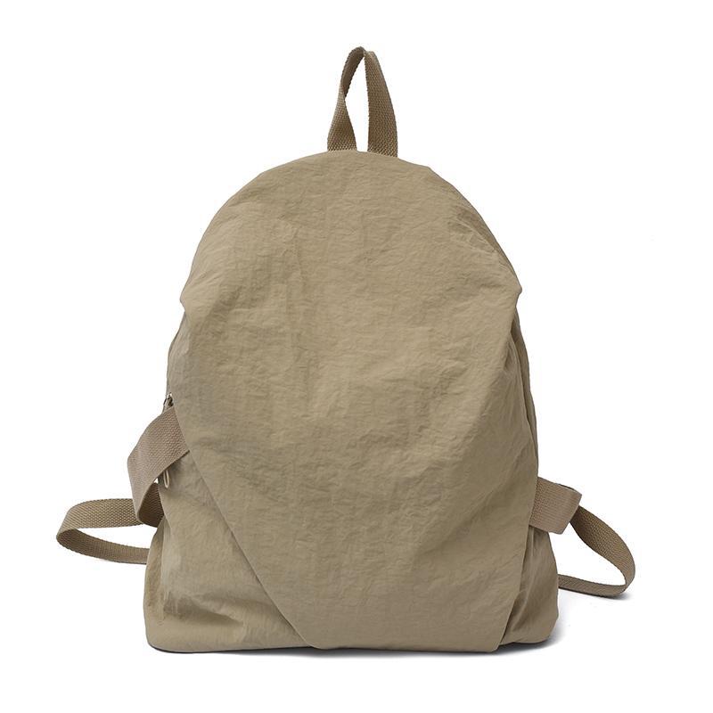Schoolbag High-value backpack Women's simple solid color casual versatile backpack Light commuter travel bag Male college student schoolbag