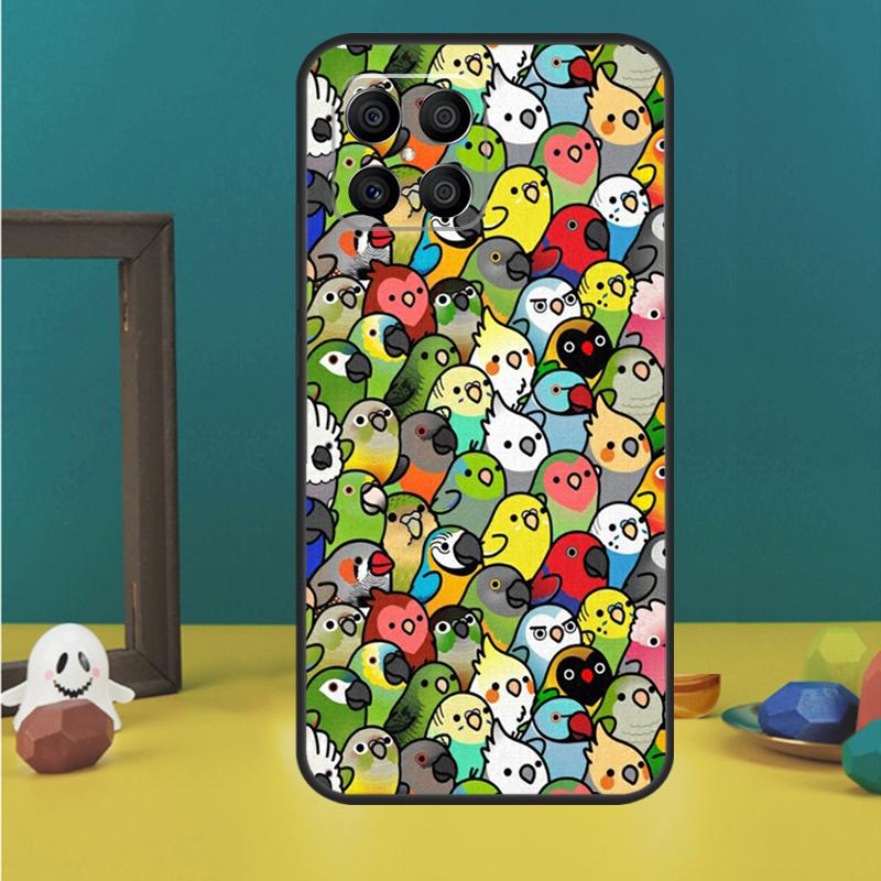 Cartoon Cockatiel Collage Case For Honor 200 Lite Magic 7 6 5 Pro Honor X9c X9b X9a X8b X8a X8 X9 50 70 90 Lite Cover